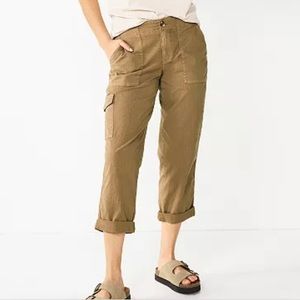 PATAGONIA WATER GIRL LIGHTWEIGHT ORGANIC COTTON CROPPED PANTS CARGO.SIZE 12